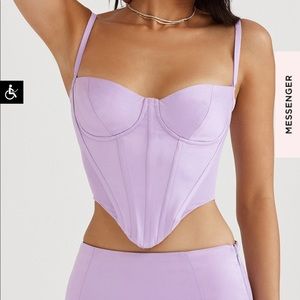 TAMSIN - ORCHID SATIN CORSET bigger cup